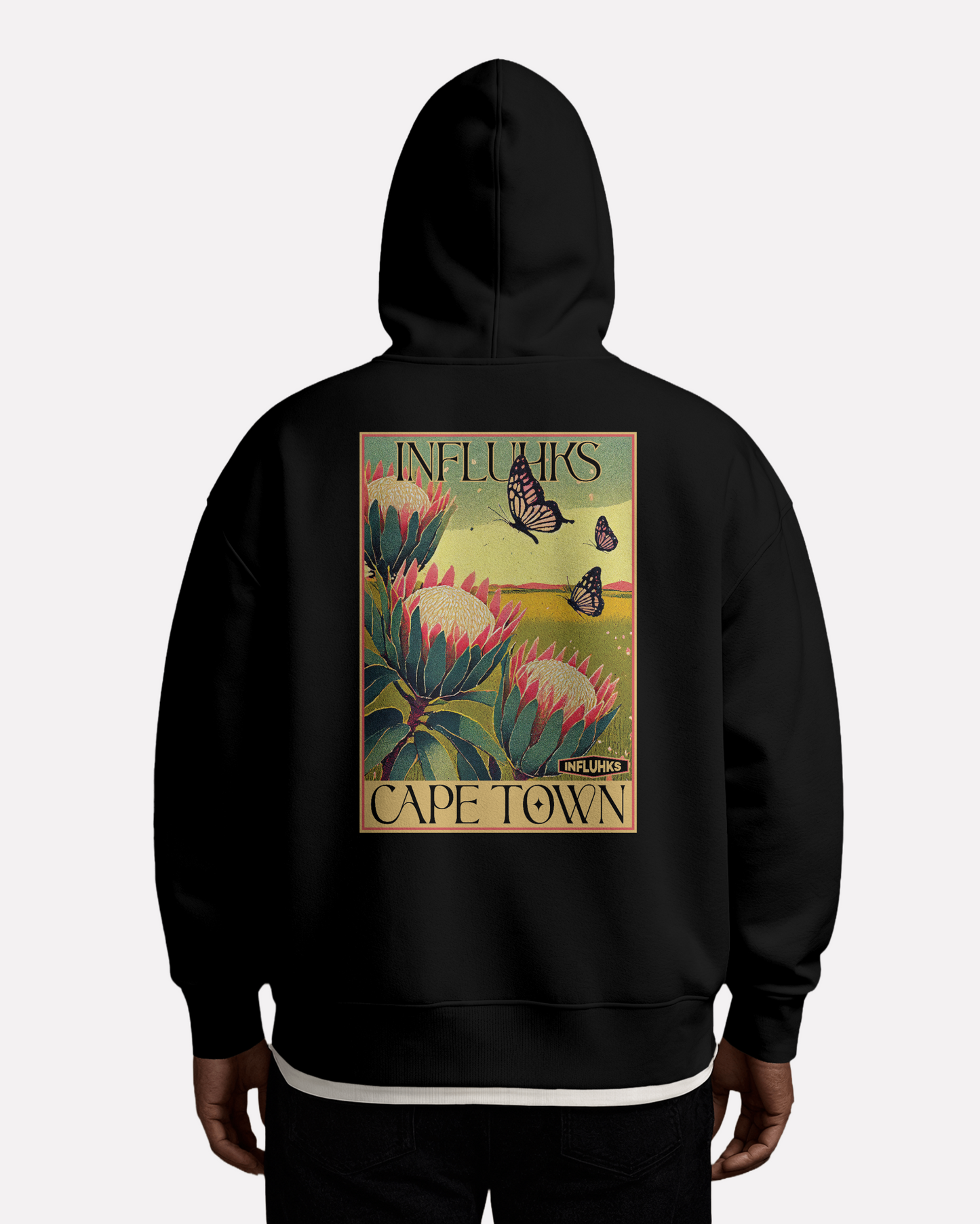 PROTEAS AND BUTTERFLIES HOODIE
